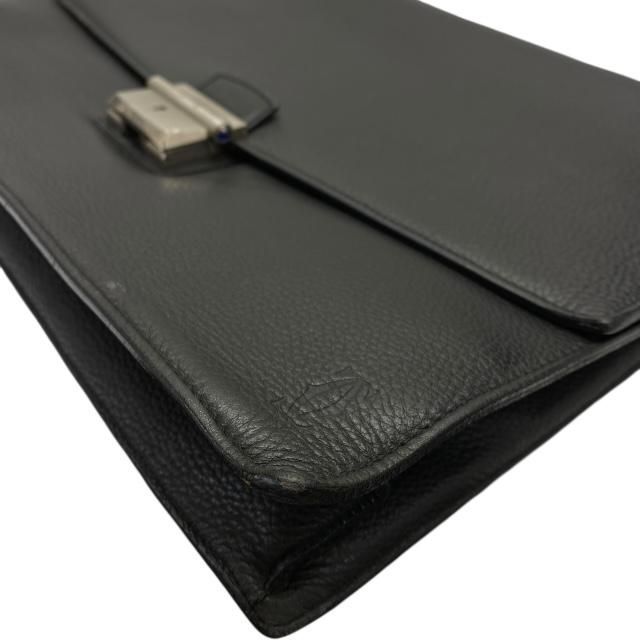 Cartier Pasha Deux Business Bag Briefcase Handbag Calfskin Black