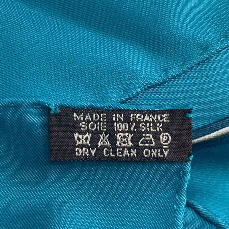 Hermes Carre 90 Cheval Fusion Cheval Fusion Blue Silk Scarf