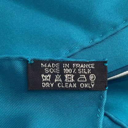 Hermes Carre 90 Cheval Fusion Cheval Fusion Blue Silk Scarf