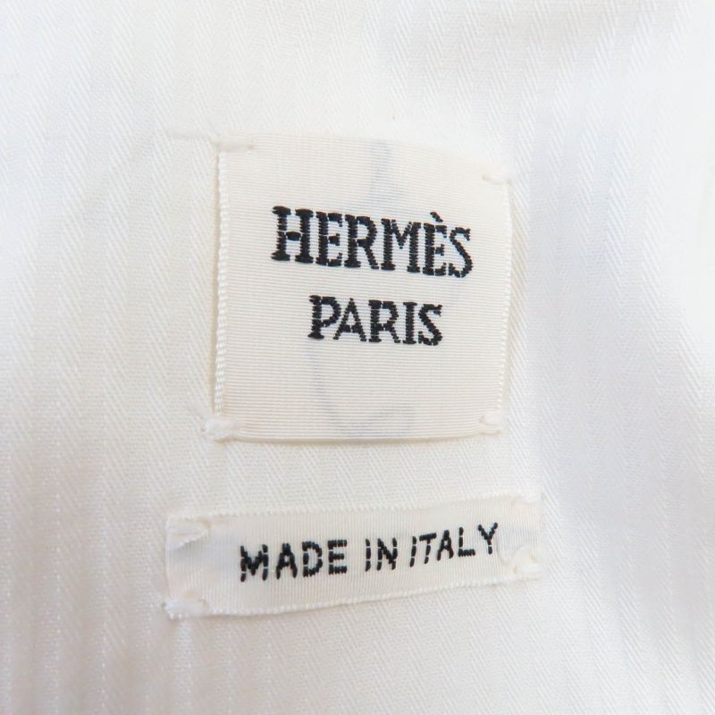 Hermes 23SS Chaine D'ancre All Over Print With Serie Buttons Denim Jacket White