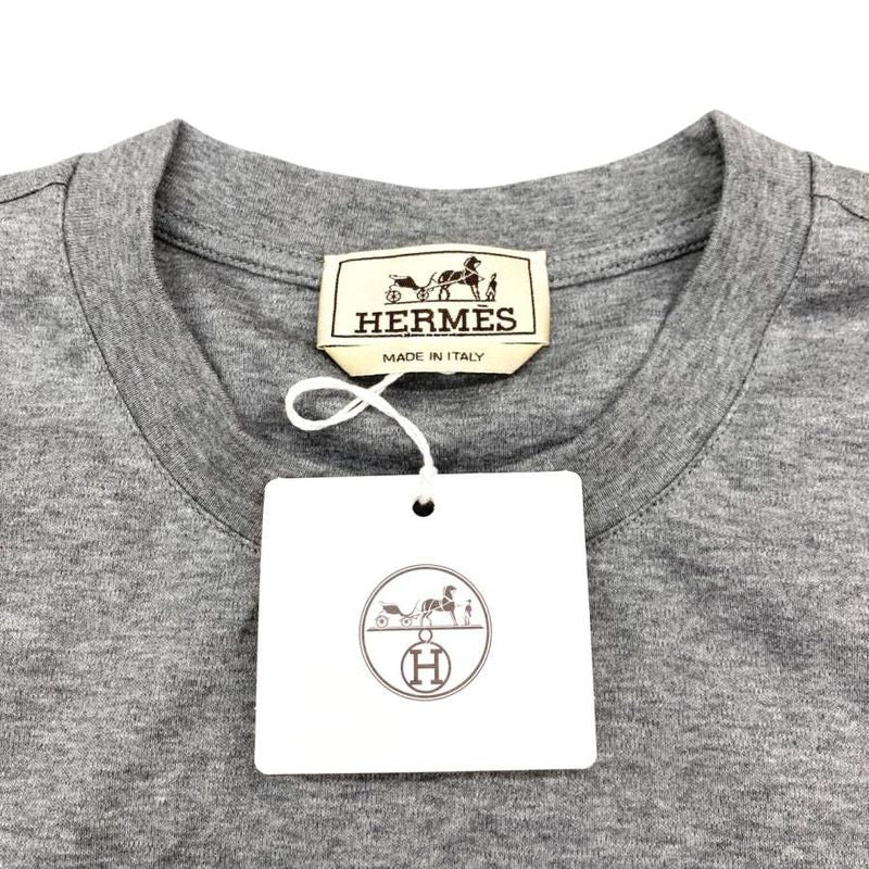 Hermes Short Sleeve T-Shirt Mini Patch Metalerie Au Carré Size S Cotton Gray