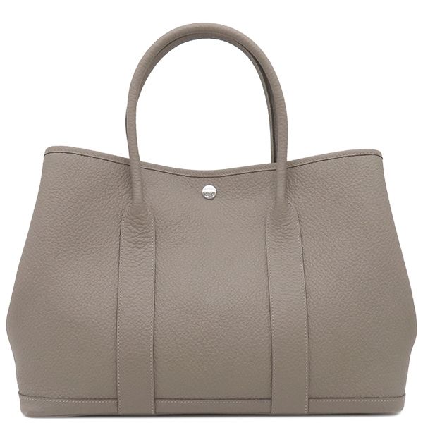 Hermes Tote Bag Garden Party PM Country Griasphalt Silver Hardware Glazed D