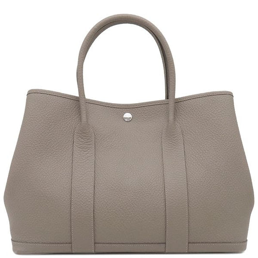 Hermes Tote Bag Garden Party PM Country Griasphalt Silver Hardware Glazed D