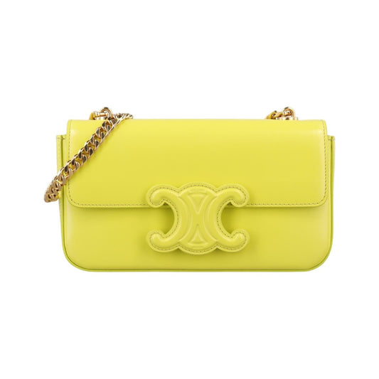 Celine Triomphe Chain Yellow Leather Messenger
