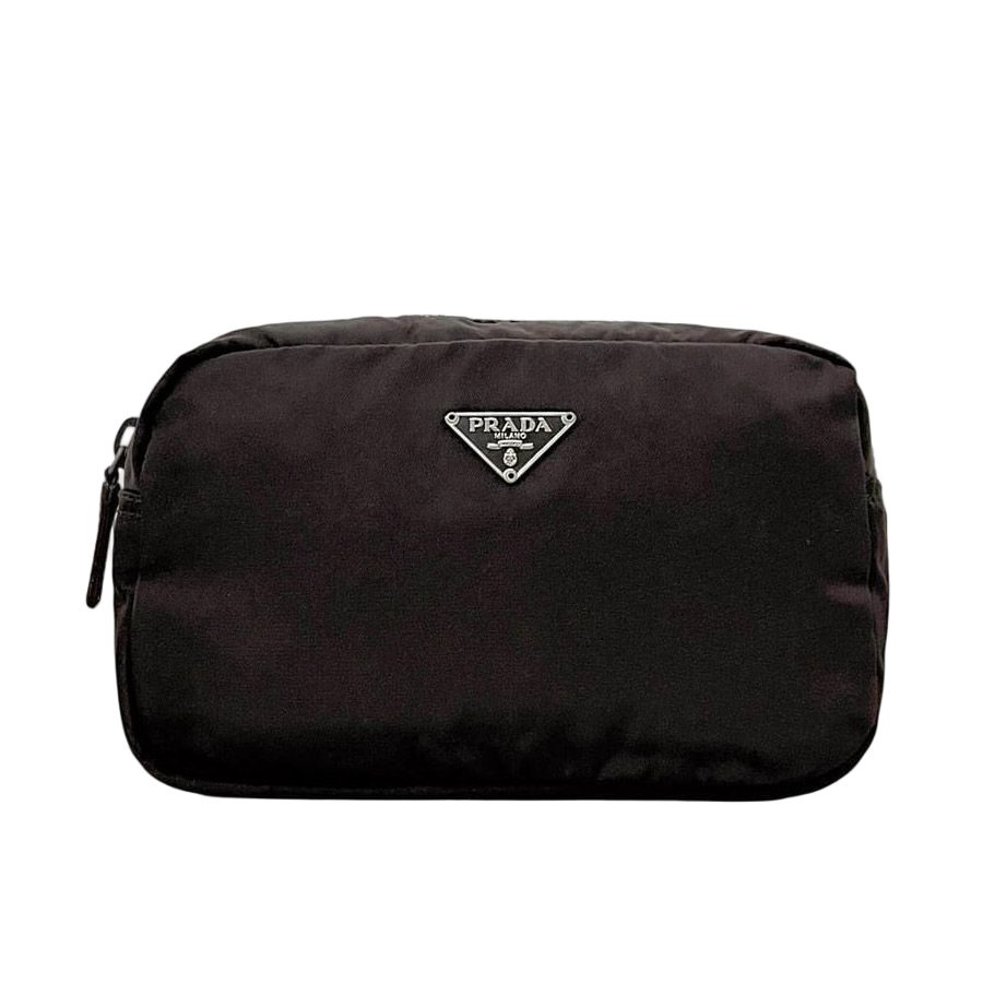 Prada Pouch Dark Brown Tessuto Case