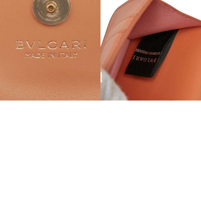 Bulgari Serpenti Forever Bag Charm Pouch Orange Leather Women's Bvlgari