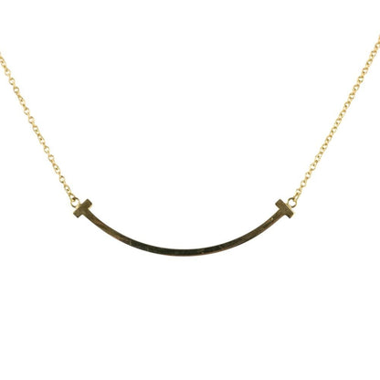 Tiffany & Co T Smile Small Necklace 750 18k Yellow Gold