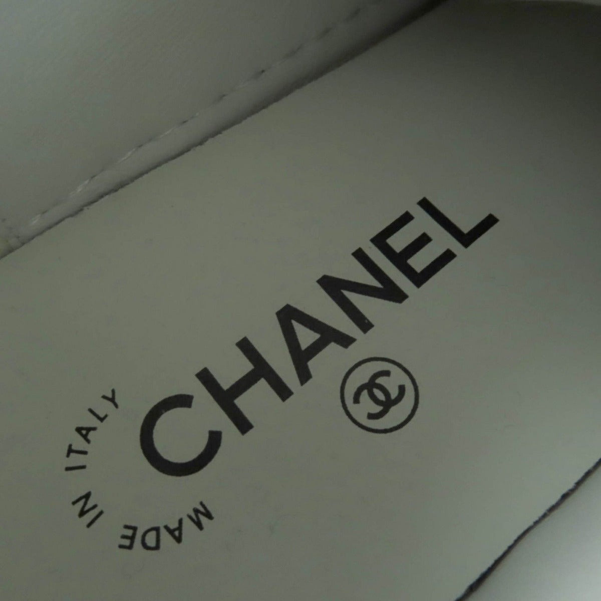 Chanel Logo Lace Up Velvet Leather Low Cut Sneakers Multicolor 37 — view 11
