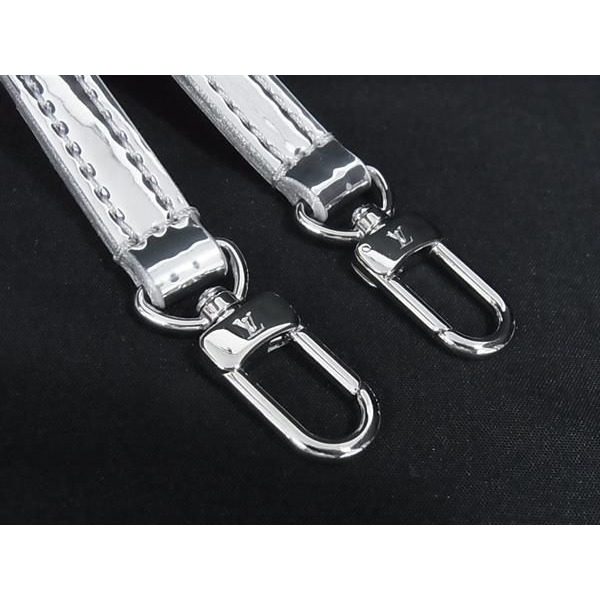 Louis Vuitton Patent Leather Bag Shoulder Strap Silver — view 3