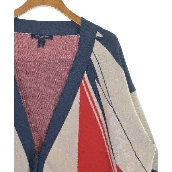 Louis Vuitton Cardigan Nylon Wool Navy Beige Red — view 4