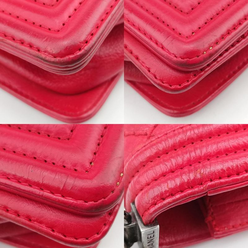 Chanel Boy Chanel Red Leather A9210518893037
