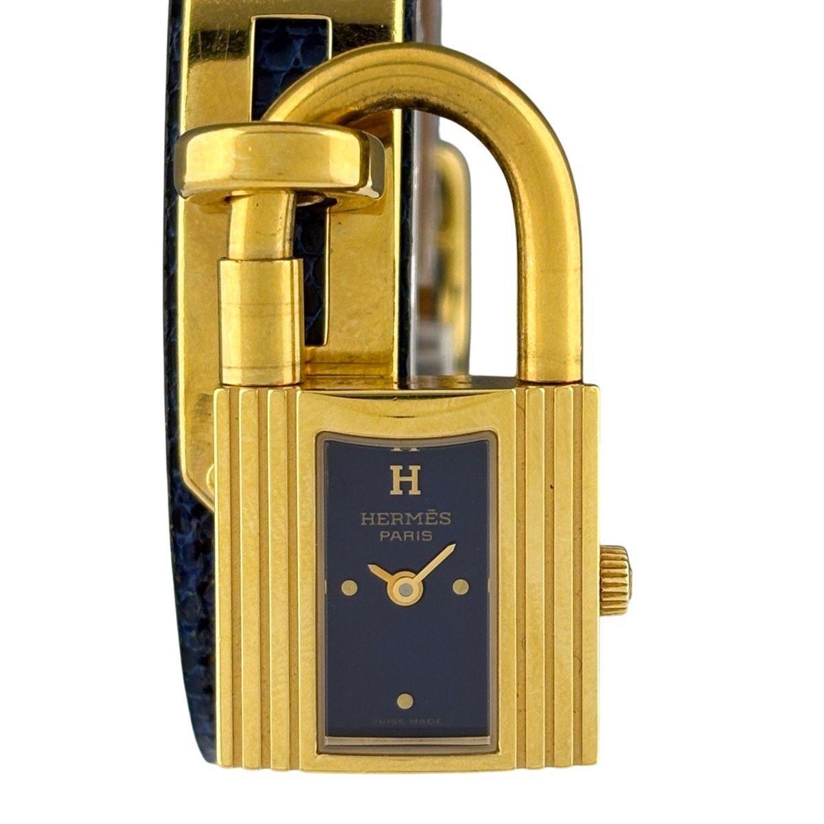 Hermes Kelly Watch SS Leather Quartz Blue