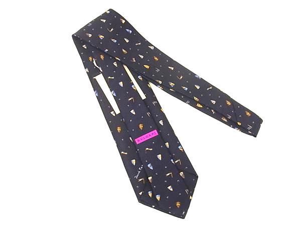 Bvlgari 100% Silk All-over Tie Business Men's Navy And Multicolored Be8332