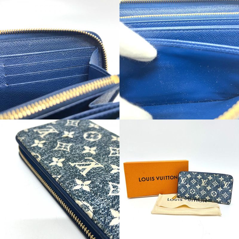 Louis Vuitton Long Wallet Monogram Jacquard Denim Zippy Wallet M81226 Denim Blue