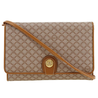 Celine Old Celine Macadam 2WAY Clutch PVC X Leather Beige Ladies Shoulder Bag