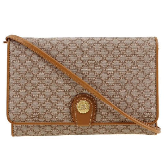 Celine Old Celine Macadam 2WAY Clutch PVC X Leather Beige Ladies Shoulder Bag