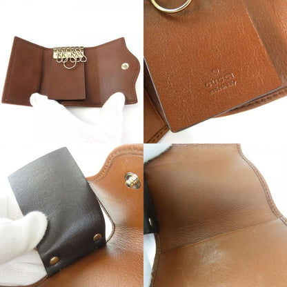 Gucci Key Case 282432 Interlocking 6-stacks GG Canvas Calf Beige Brown Gold