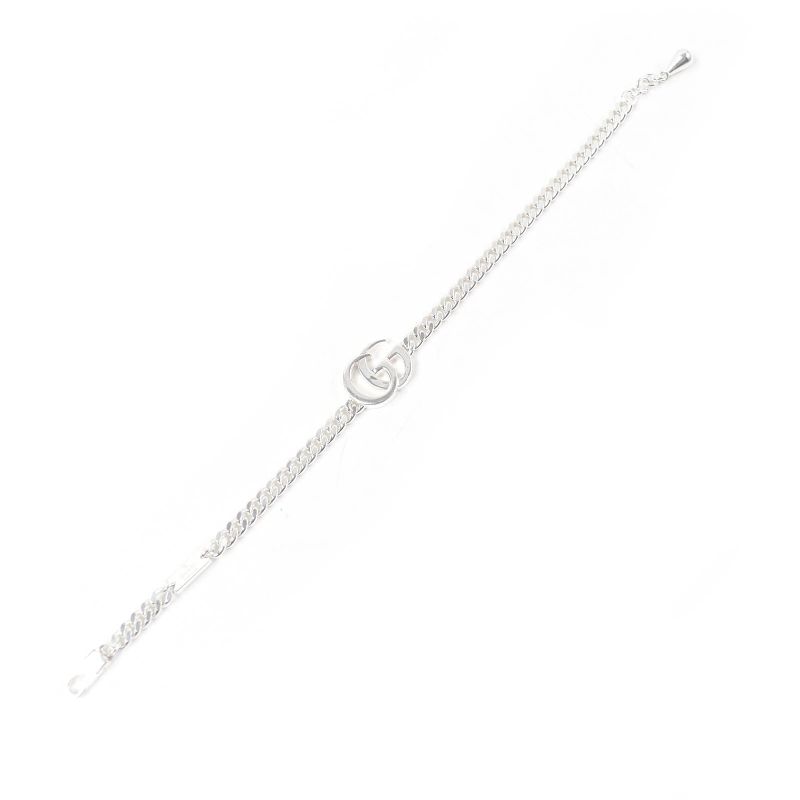 Gucci 814917 Double G Chain Bracelet Accessory Sv925 Silver 18 With Box And
