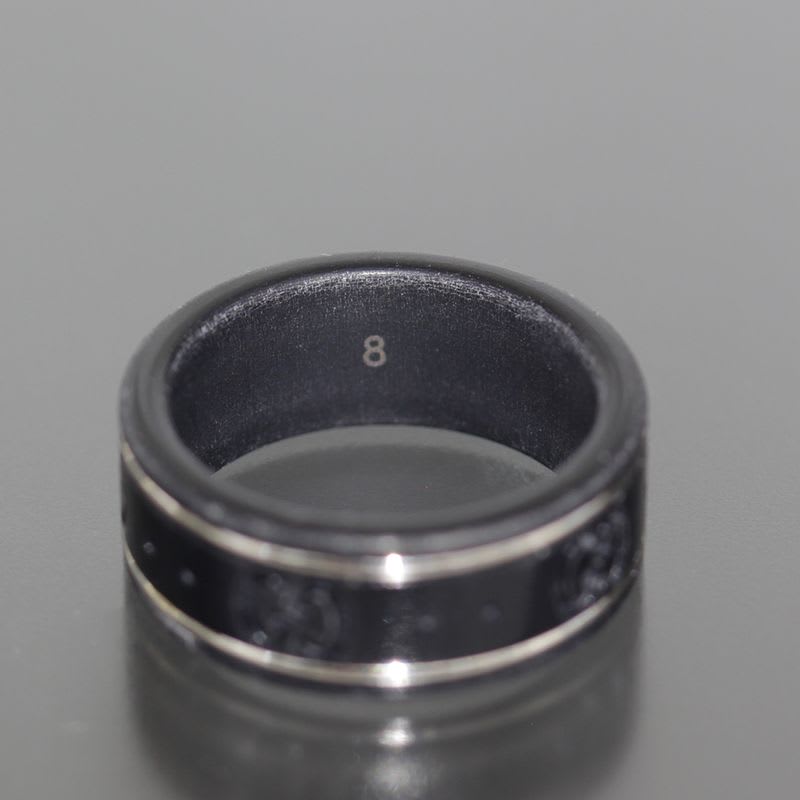 Gucci Ceramic Icon Ring No 7 18K White Gold Box E1759