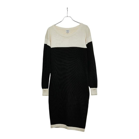 Chanel Dress Long Sleeves Size 2 Black White Cotton