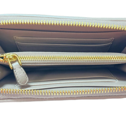 Prada Medium-Length Wallet Portafoglio Lampo 1ml157 Beige Cipria Round Zipper