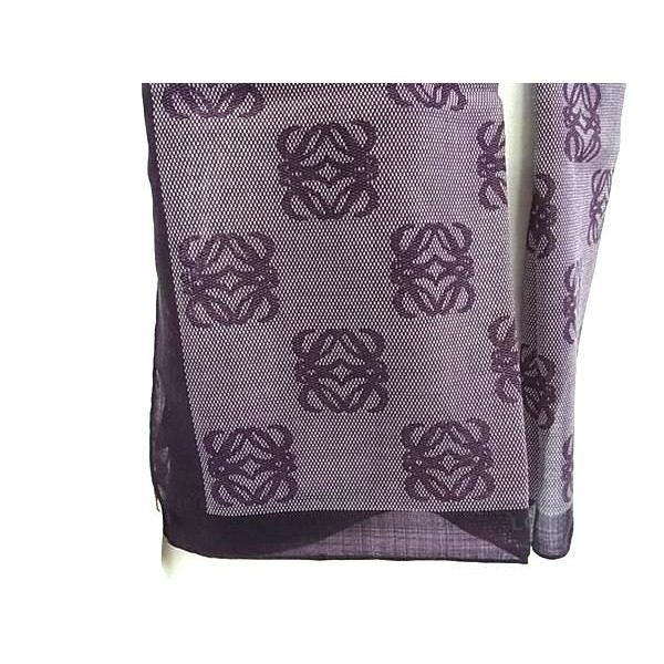 Loewe Repeat Anagram 70% Wool 30% Silk Scarf Shawl Purple — view 3