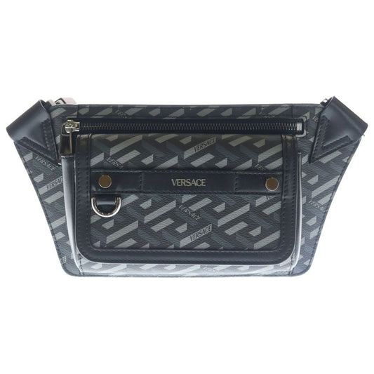Versace Signature Belt Bag la Greca Gray