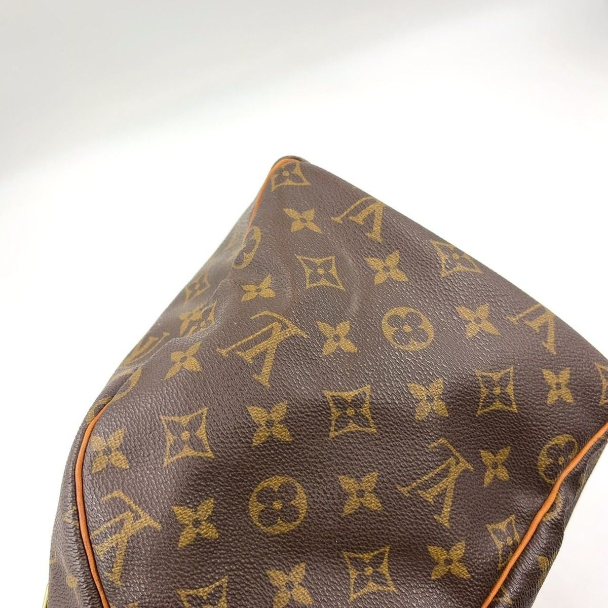 Louis Vuitton Speedy 30 Monogram Leather Brown Handbag Gold — view 9