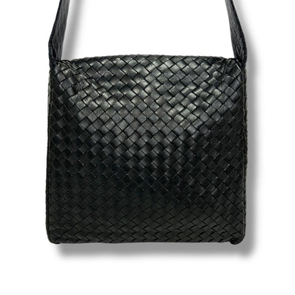 Bottega Veneta One Shoulder Bag Intrecciato Leather Black Gusset Soho Hobo