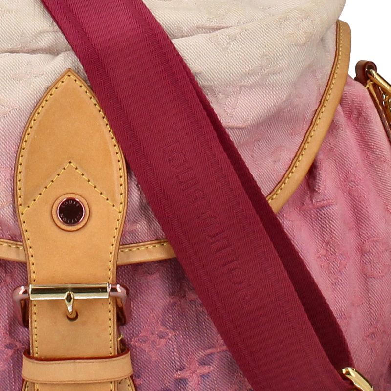 Louis Vuitton Sunshine M93183 Monogram Denim Ladies Handbag Rose Excellent