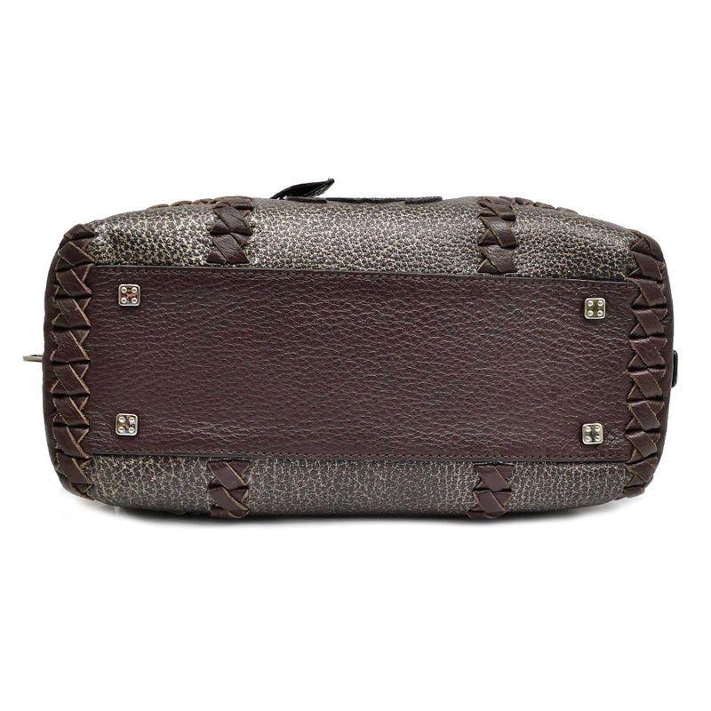 Loewe Amazona 28 Handbag Metallic Bronze Brown Silver-hardware Anagram