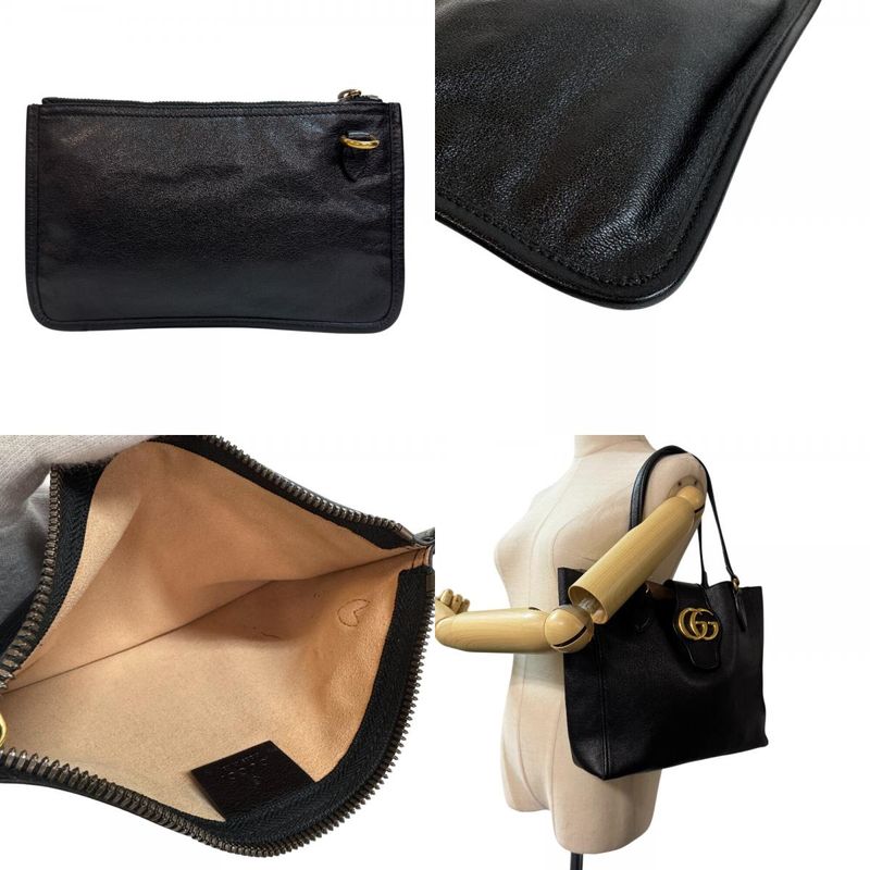 Gucci 652680 GG Marmont Tote Bag Cabasn Brand Shoulder Black Women's