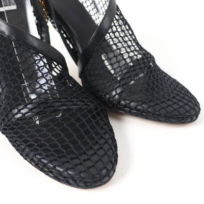 Bottega Veneta Chain Trim Mesh Pumps Black Gold Hardware 37 With