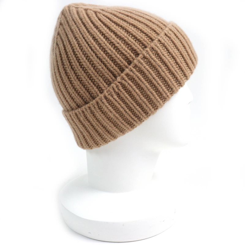 Gucci 764594 Wool Cashmere GG Marmont Double Gleather Patch Knit Cap Knit Cap