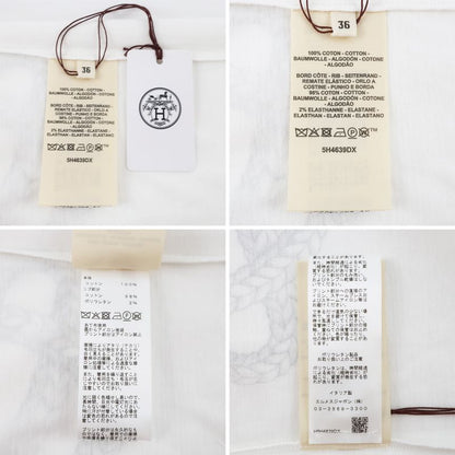 Hermes T-shirt Short Sleeve White Notation Size 36 5h4639dx Cotton