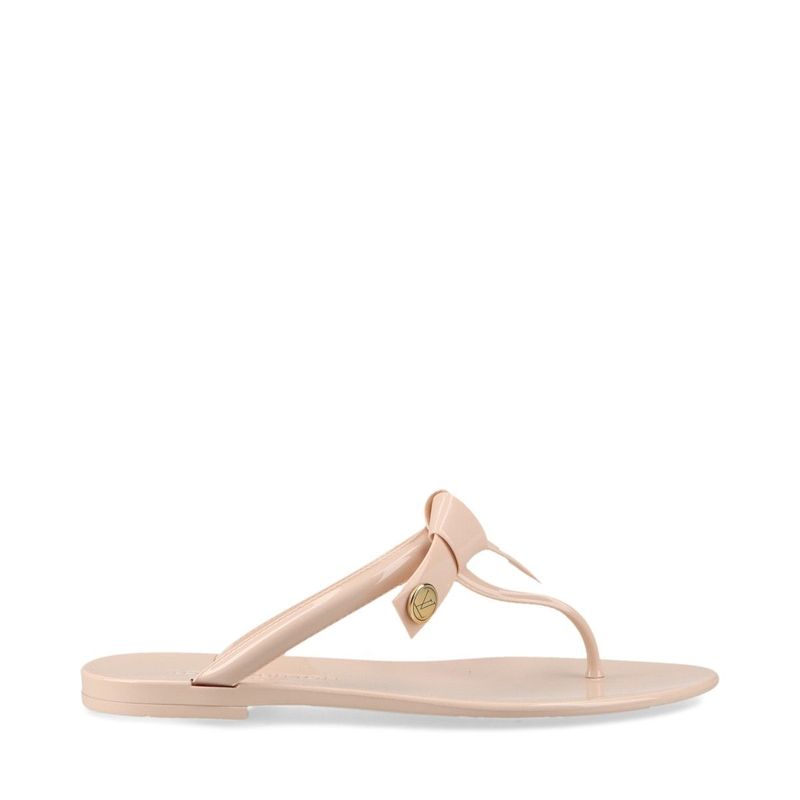 Louis Vuitton Sea Star Line Flat Thong Rubber Flip Flops Women's 36 Pink Beige