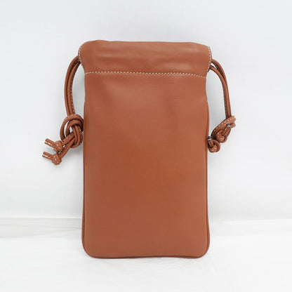 Celine Drawstring Mobile Pouch Shoulder Bag Cuill Triomphe Tan Brown