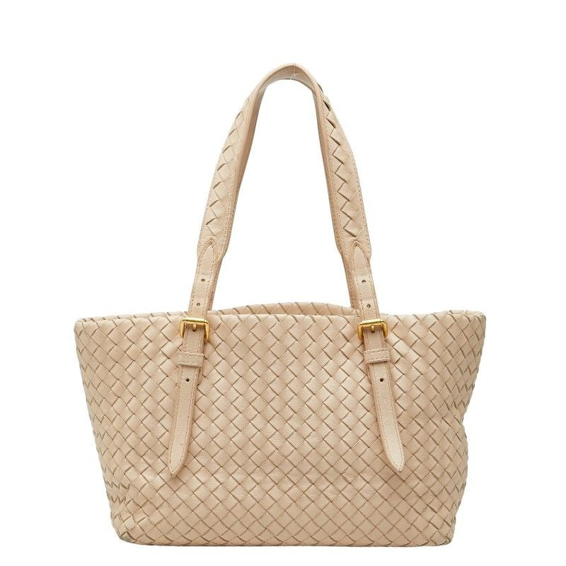 Bottega Veneta Intrecciato Tote Pink Beige Leather
