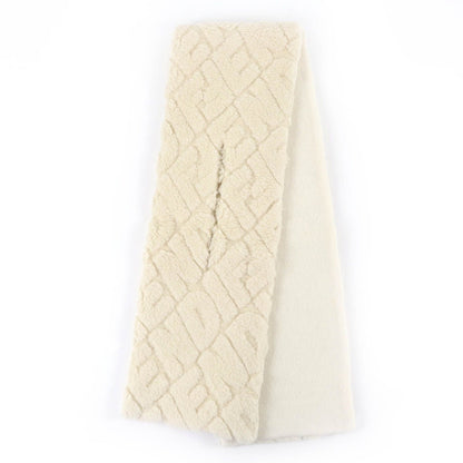 Fendi Camel Wool Logo Knit Scarf Ivory — view 2