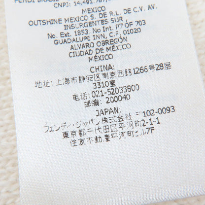 Fendi Camel Wool Logo Knit Scarf Ivory — view 8