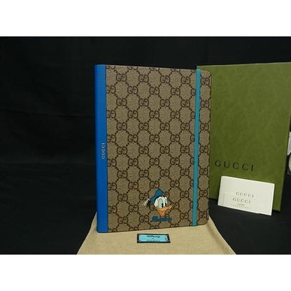Gucci GG Pattern Disney Collaboration Donald Duck Leather Notebook