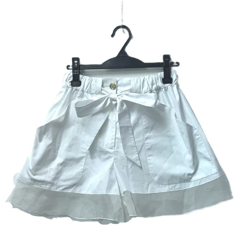 Chanel Shorts CC Logo Button Polyester White