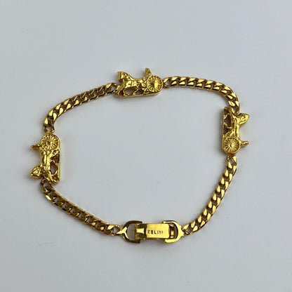 Celine Logo Bracelet Bangle Gold Vintage