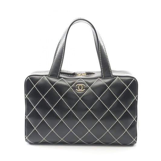 Chanel Handbag Wild Stitch Black Leather