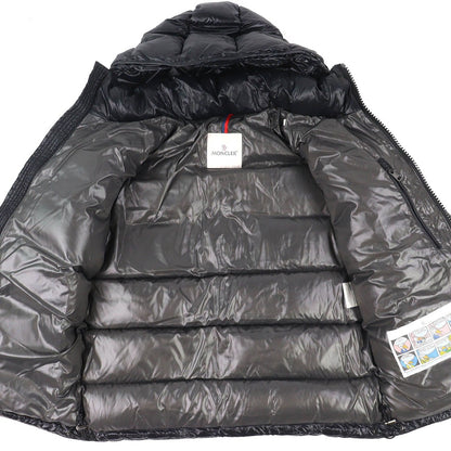 Moncler Maya Logo Patch Hooded Double Zip Down Jacket Black 2 — view 3