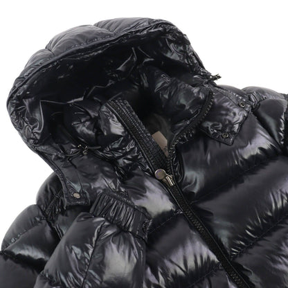 Moncler Maya Logo Patch Hooded Double Zip Down Jacket Black 2 — view 4