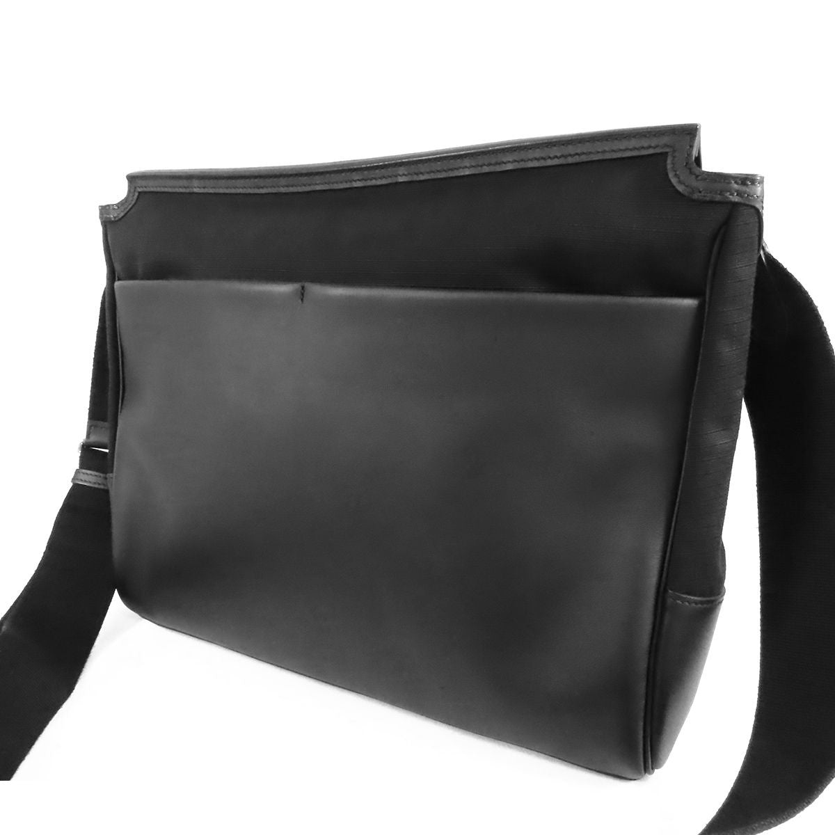 Hermes Messenger All Back Black Silver Swift Toile Bivouac Shoulder Bag — view 2