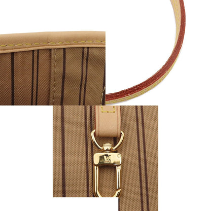 Louis Vuitton Neverfull MM Brown Rose Beige Gold Monogram Canvas Tote Bag — view 8