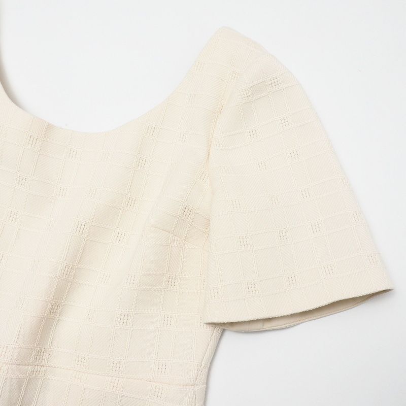 Gucci Dress Size 42 Short Sleeves Dress GG Logo Tweed Made In Italy