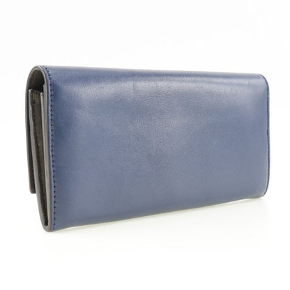 Fendi Peekaboo 8m0377 Calf Navy Women's Long Wallet
